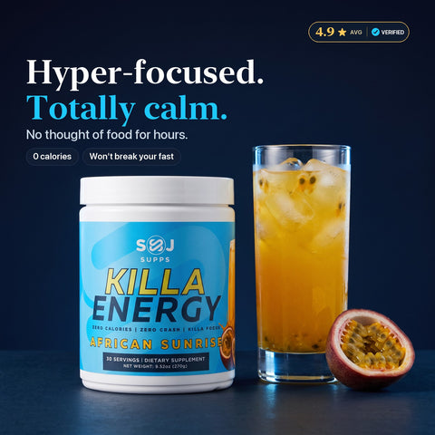 Killa Energy: hyper-focused, totally calm, no thought of food for hours