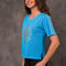 SJ GlitterRibbon Womens Tee in Blue — premium activewear by SandJ
