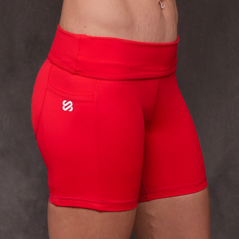 SJ Rainbow Collection High Waisted Butt Shaping Leggings (Mid-Thigh Length) back view