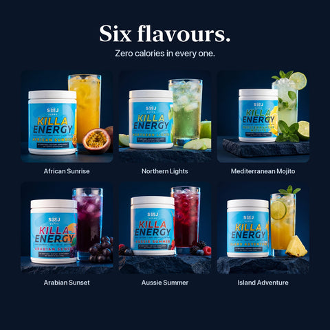 All six Killa Energy flavours