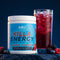 Killa Energy Aussie Summer tub with a glass of iced berry drink