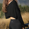 Woman modelling SoftWear Slouch Cropped Long Sleeve Tee