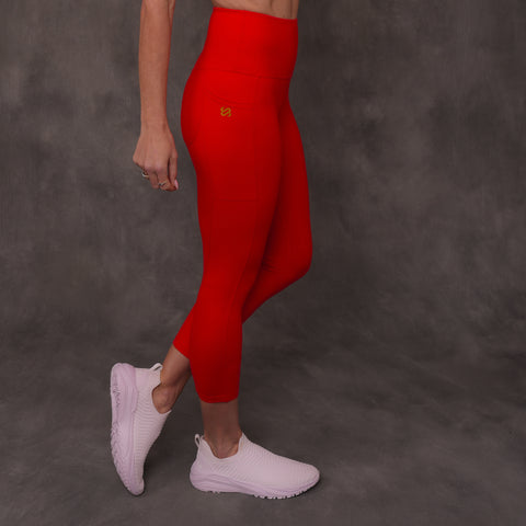 SJ Rainbow Collection High Waisted Butt Shaping Leggings (3/4 Mid-Calf Length) detail view