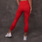 SJ Rainbow Collection High Waisted Butt Shaping Leggings (3/4 Mid-Calf Length) in Red — premium activewear by SandJ