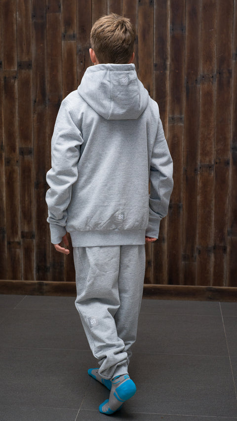 The Family Tracksuit - full back view on kid model