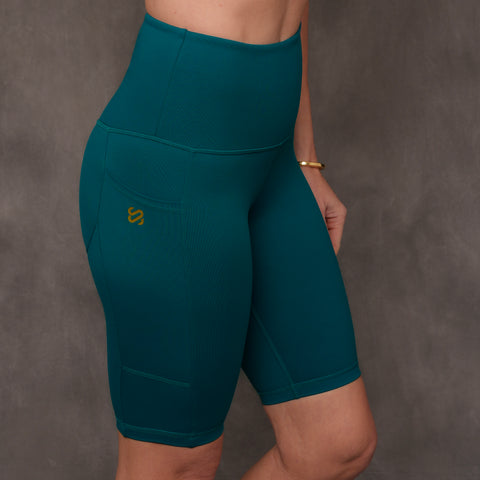 SJ Rainbow Collection High Waisted Butt Shaping Leggings (Knee-Length) detail view