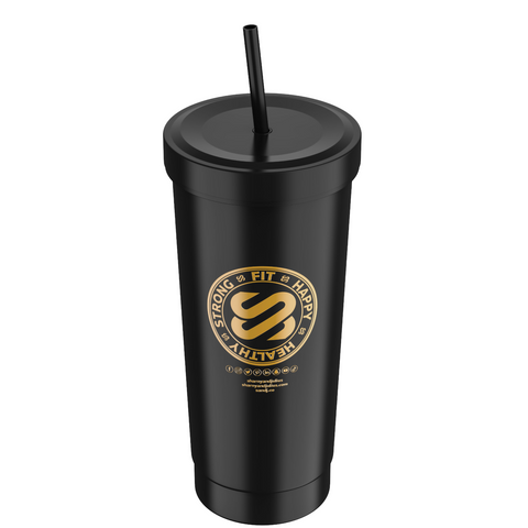 SJ Luxury Stainless Steel Straw Cup back view